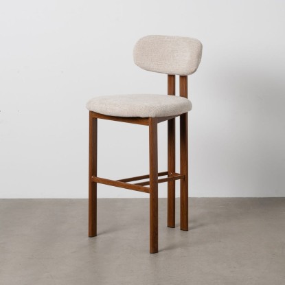 Taburete 75cm beige tejido-metal 50 x 47 x 109 cm, Wood Nature