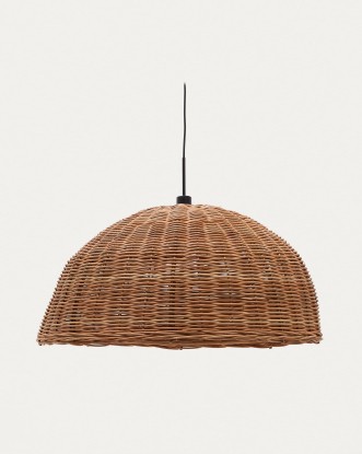 Pantalla para lámpara de techo Jornets de ratán con acabado natural Ø 80 cm, Kave Home