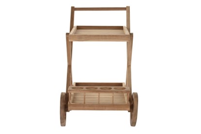 CAMARERA TECA 70X55X84 RUEDAS NATURAL MARRON, Wabitap