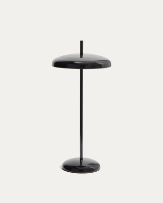 Lámpara de mesa portátil Porte de aluminio negro, Kave Home