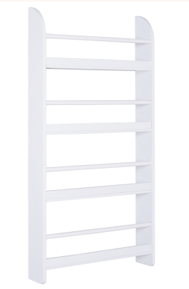  Estantería de Pared de Libros con 4 Estantes Librería Infantil para Hogar Oficina Carga 30kg 59x12x113cm Blanco, Aosom