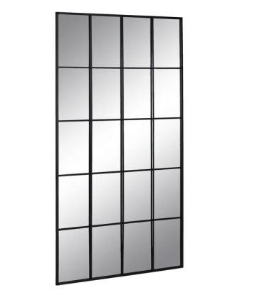 ESPEJO VENTANA NEGRO METAL-CRISTAL 80 X 2,50 X 145 CM, Wood Nature