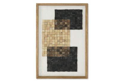 CUADRO MADERA RECICLADA CRISTAL 42X4X62 NATURAL, Wabitap
