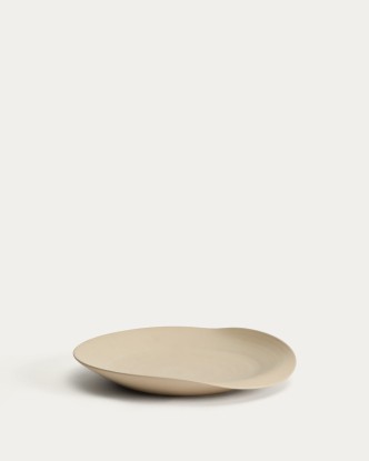 Centro de mesa Ebenor de cerámica beige Ø 30 cm, Kave Home