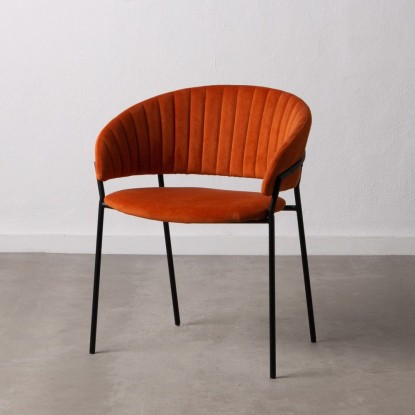 Silla teja tejido-metal salón 53 x 58 x 73 cm, Wood Nature