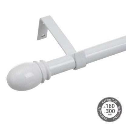 Barra extensible 160-300 metal blanco, Unimassa