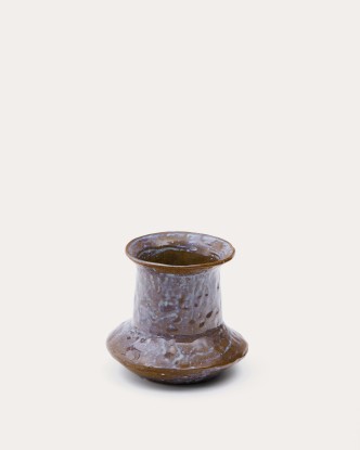 Jarrón Olaris de cerámica marrón 16 cm, Kave Home