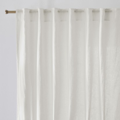 Cortina de lino lavado con trabillas ocultas, Onega - CRUDO 350x135, La Redoute