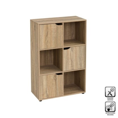 ESTANTERÍA 3 PUERTAS PB 60 X 29 X 90 CM, Unimassa