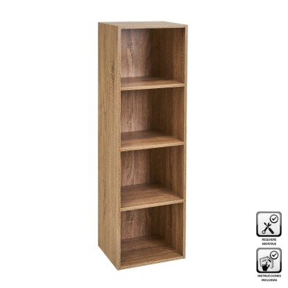 Estantería 4 baldas pb natural 30 x 24 x 106 cm, Unimassa