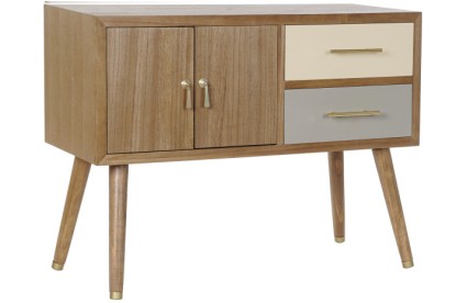 MUEBLE TV PAULOWNIA METAL 90X34X66,5 GRIS, Wabitap