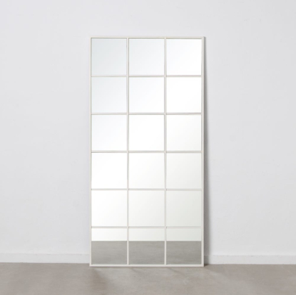 Espejo ventana blanco metal-cristal 90 x 3 x 180 cm, Wood Nature