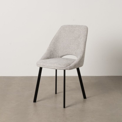 Silla gris tejido-metal salón 48 x 61 x 85 cm, Wood Nature