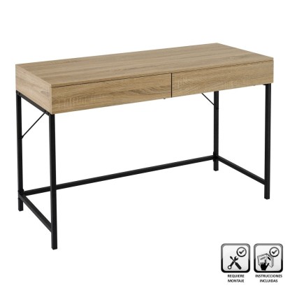 Escritorio 2 cajones urban pb-metal 116 x 48 x 77 cm, Unimassa