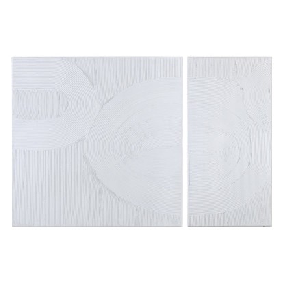 S/2 mural pared abstracto blanco resina 135 x 3,50 x 90 cm, Wood Nature