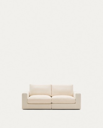 Sofá modular desenfundable Alea 3 plazas chenilla crudo 220 cm, Kave Home