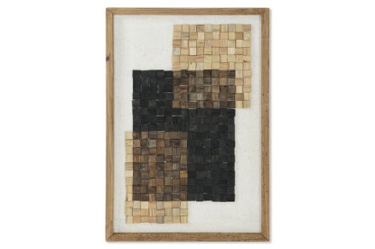 CUADRO MADERA RECICLADA 42X4X62 NATURAL, Wabitap