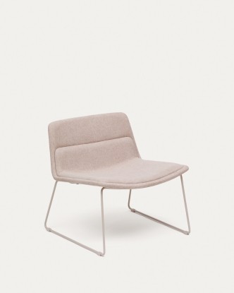 Butaca Zahara beige y acero con acabado beige FSC 100%, Kave Home