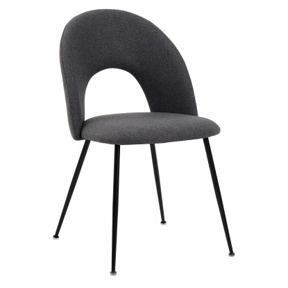 Silla tapizada gris oscuro Noa con tela ''easy clean'', Luma Home
