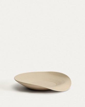 Centro de mesa Ebenor de cerámica beige Ø 40 cm, Kave Home