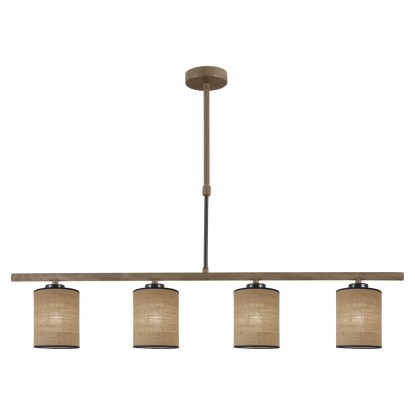 BARRA 4L BERTA NEGRO- MADERA 4 X 60W E-27, AJP