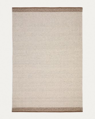Alfombra Nifelia jacquard de lana beige 200 x 300 cm, Kave Home