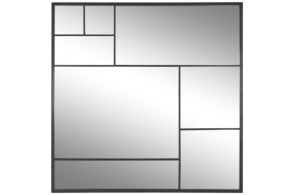 ESPEJO HIERRO CRISTAL 90X2X90 NEGRO, Wabitap