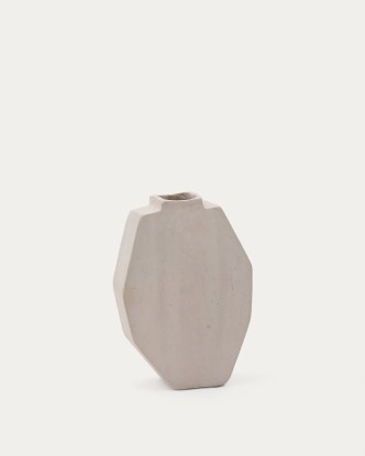 Jarrón Lahara de papel maché gris 32 cm, Kave Home