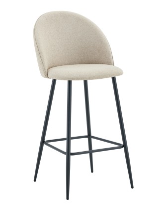 Taburete tapizado beige Lya con tela ''easy clean'', Luma Home