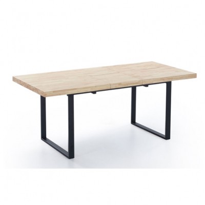 MESA COMEDOR EXTENSIBLE NATURAL 140 - 180 x 80 CM ROBLE NORDISH / NEGRO, Adec Group