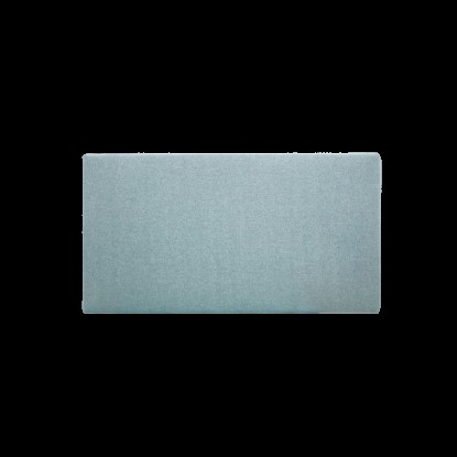 Beldad- Cabecero tapizado de poliester liso en color verde azulado de 180x80cm, Decowood