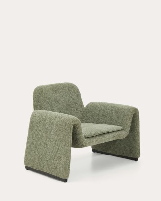 Butaca Melvia de chenilla verde, Kave Home