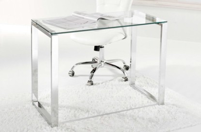 Mesa de estudio o despacho modelo benetto 100 x 50 cm patas cromadas, Adec Group