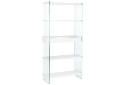 ESTANTERIA CRISTAL MDF 90X35X180 TEMPLADO BLANCO, Wabitap