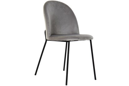 SILLA VELVET METAL 44X53X82 TERCIOPELO GRIS CLARO, Wabitap