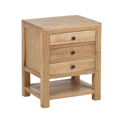 Mesita natural madera mindi dormitorio 45 x 35 x 55 cm, Wood Nature