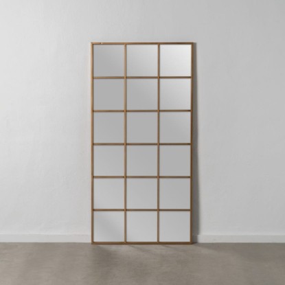 Espejo ventana oro metal-cristal 90 x 3 x 180 cm, Wood Nature