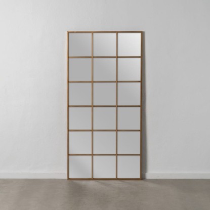 Espejo ventana oro metal-cristal 90 x 3 x 180 cm, Wood Nature