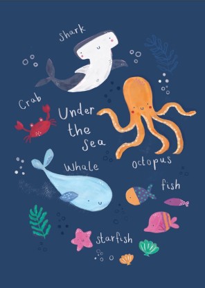 UNDER THE SEA KIDS ART PRINT, Artesta