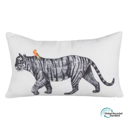 Cojín tigre poliester we care 50 x 30 cm, Wood Nature