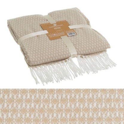 Manta poliéster beige 130 x 160 cm, Unimassa