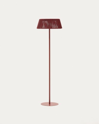 Lámpara de pie solar para exterior Aldet de cuerda terracota Ø46 cm, Kave Home
