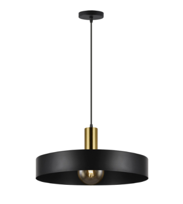 COLGANTE UMA NEGRO Y LATÓN 1 X 60W E-27, AJP