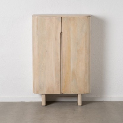 Armario blanco madera de mango salón 90 x 40 x 138 cm, Wood Nature