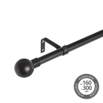 Barra extensible 160-300 abs-metal negro, Unimassa