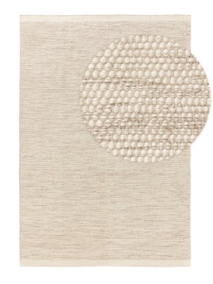 Alfombra de lana Rocco Crema, Benuta