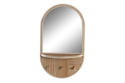 ESPEJO MDF PINO 27,5X11,5X46 PERCHERO NATURAL, Wabitap