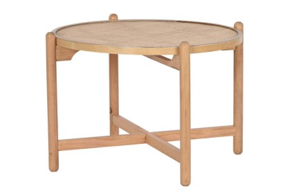 MESA CENTRO PAULOWNIA RATAN 66X66X45 2,30 NATURAL, Wabitap