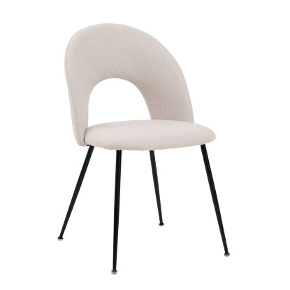 Silla tapizada crema Noa con tela ''easy clean'', Luma Home