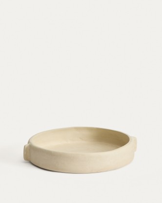 Centro de mesa Mireni de papel maché beige Ø 31 cm, Kave Home